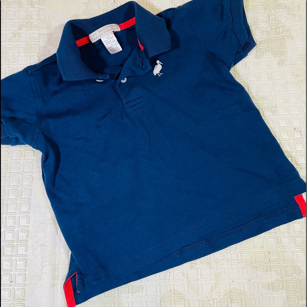 Beaufort Bonnet Company toddler Boy navy polo shirt. Super cute! 2T.